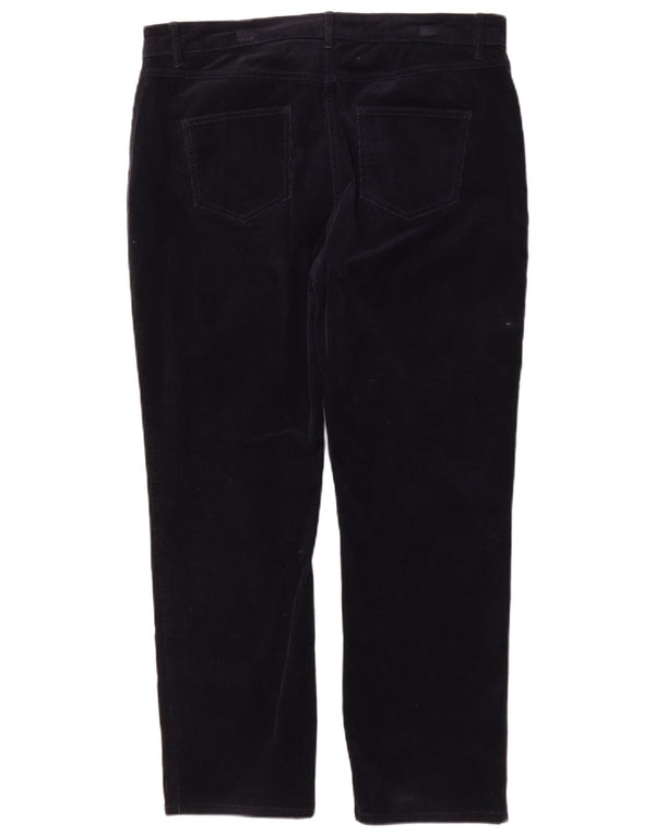 Marks & Spencer Womens Corduroy Trousers UK 16 Large W36 L27 Navy Blue