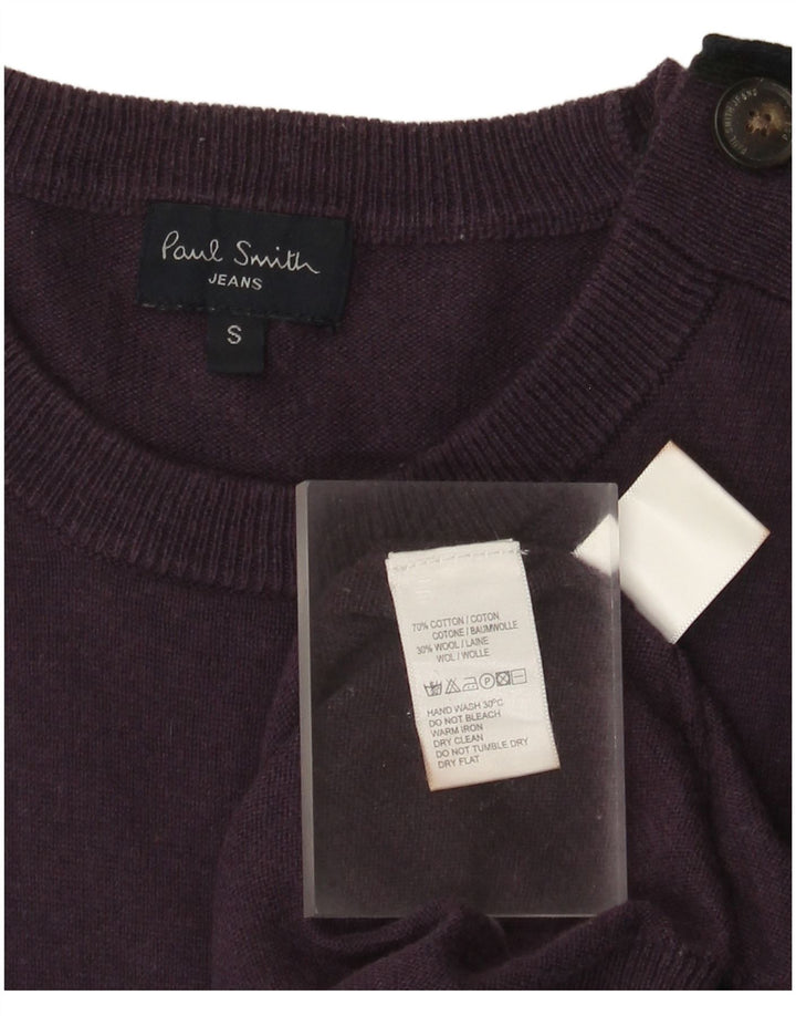 Paul Smith Ανδρικό πουλόβερ με λαιμόκοψη, μικρό μωβ βαμβακερό