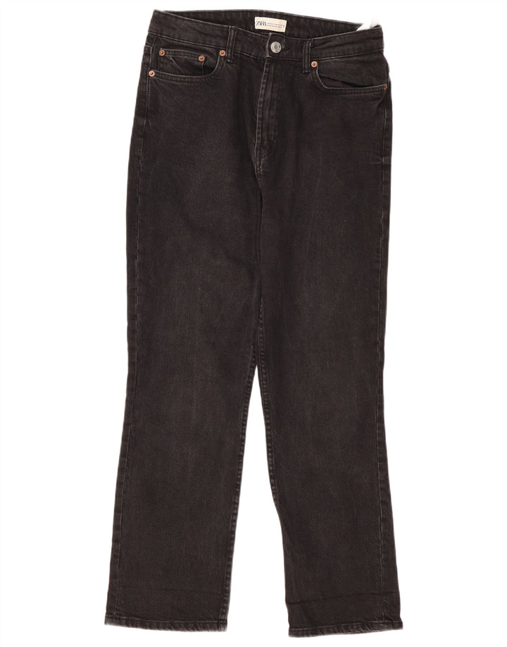 Zara Γυναικείο Straight Jeans EU 42 Large W32 L29 Black