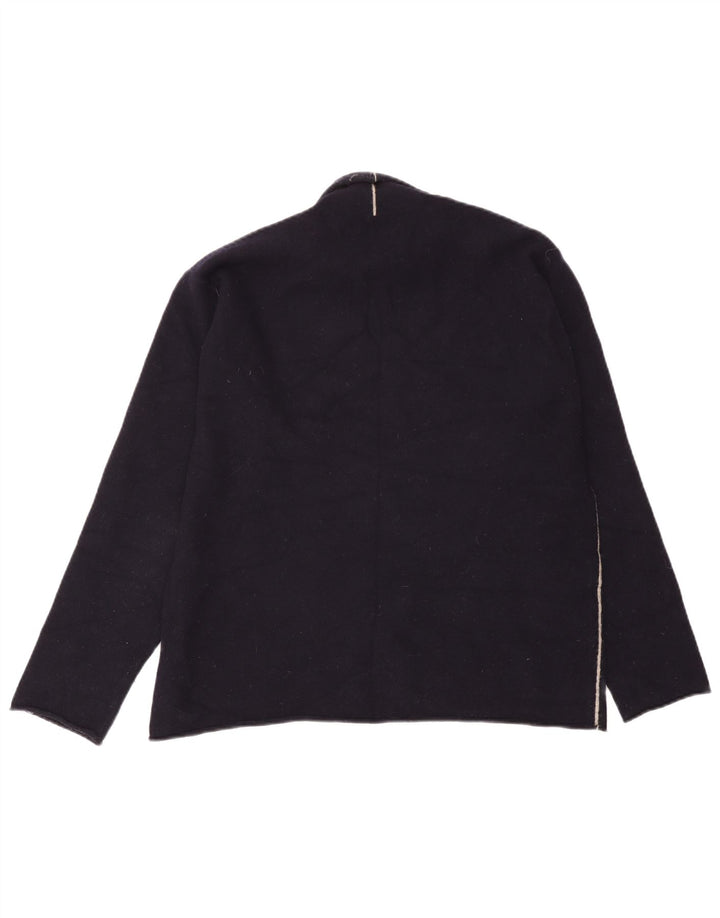 White Stuff Γυναικείο πουλόβερ με ρολό λαιμόκοψη UK 16 Large Navy Blue Wool