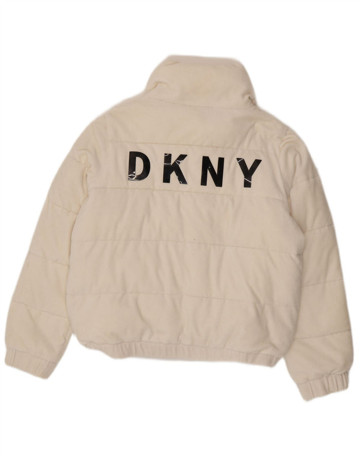 Dkny Γυναικείο Γραφικό Μπουφάν UK 16 μεγάλο λευκό βαμβακερό