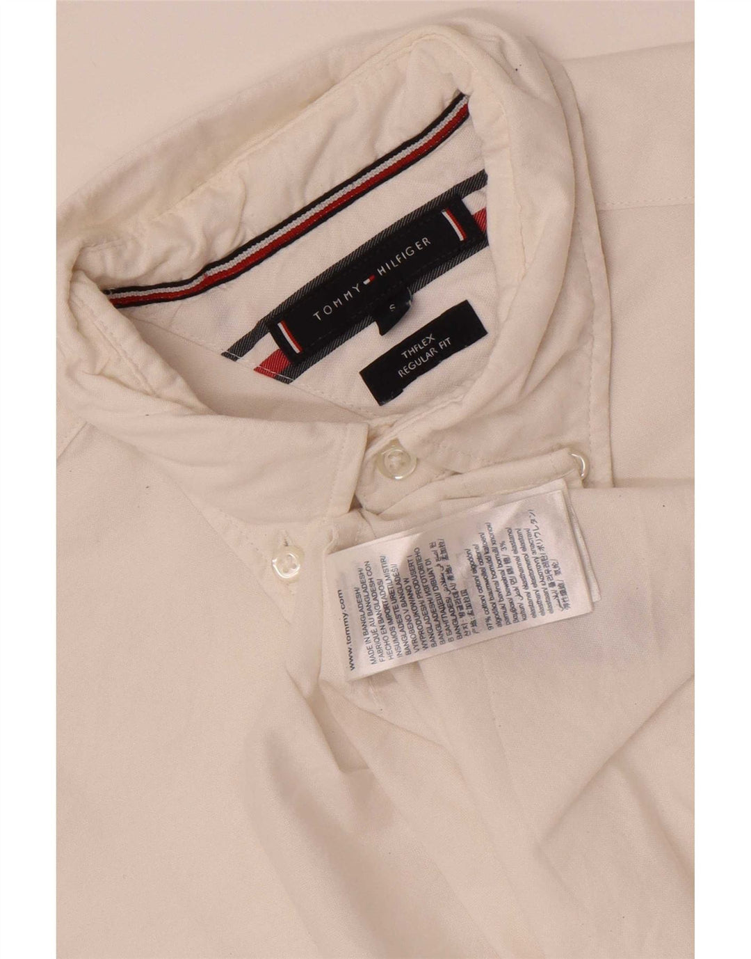 Tommy Hilfiger Ανδρικό πουκάμισο κανονικής εφαρμογής, μικρό λευκό βαμβακερό