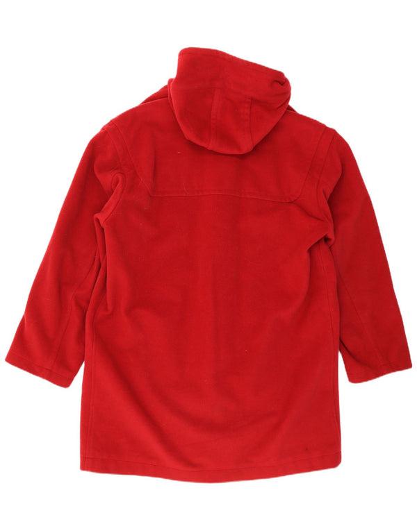 Sisley Γυναικείο παλτό Duffle με κουκούλα UK 16 μεγάλο κόκκινο μαλλί