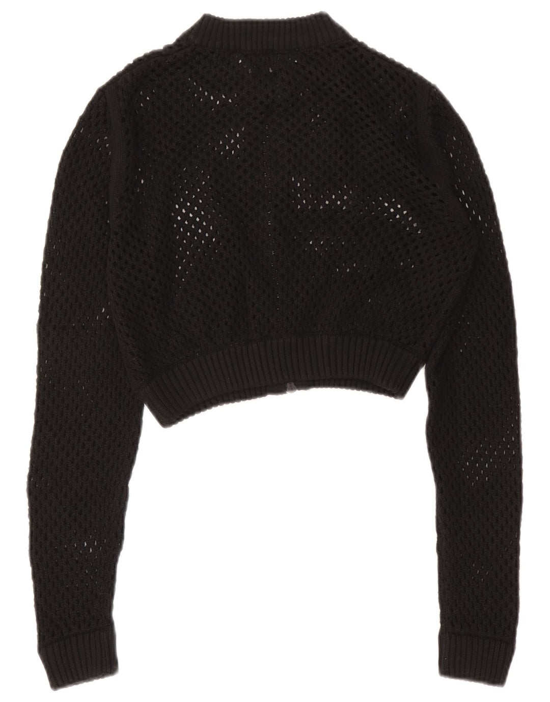 Zara Γυναικείο πουλόβερ Crop See Through Cardigan UK 12 Medium Black