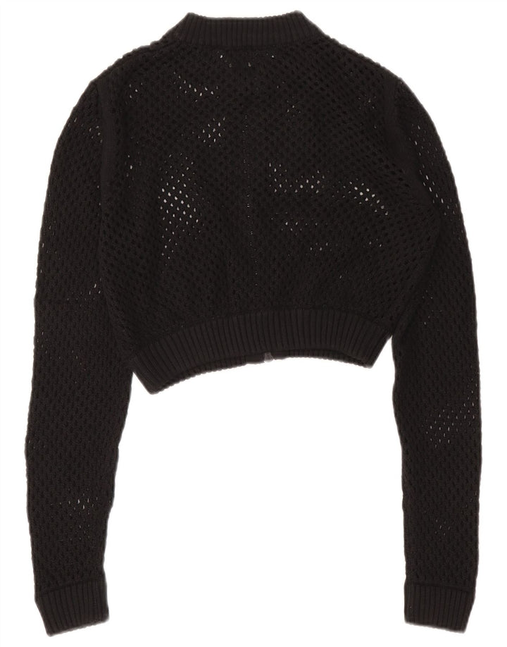 Zara Γυναικείο πουλόβερ Crop See Through Cardigan UK 12 Medium Black