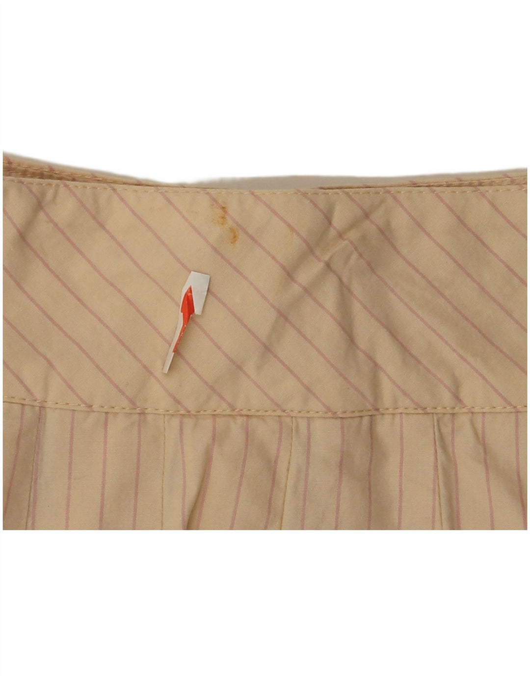 Zara Γυναικεία Mini Wrap Φούστα Medium W28 Beige Pinstripe Cotton