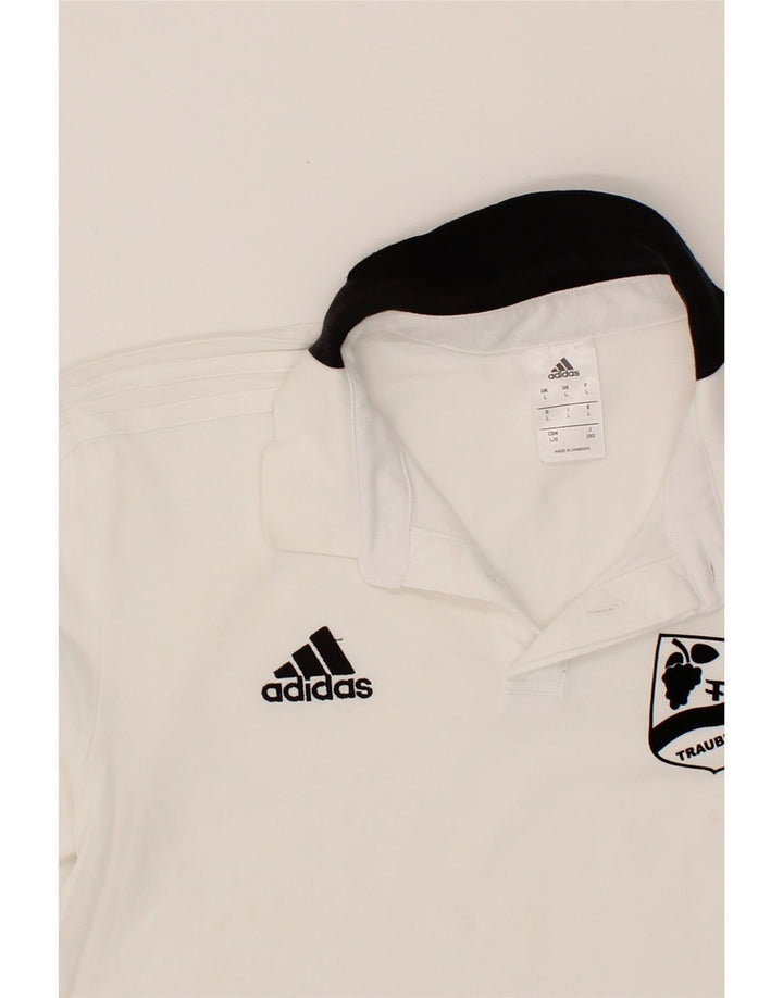 ADIDAS Mens Climalite Polo Shirt Large White Cotton Vintage Adidas and Second-Hand Adidas from Messina Hembry 