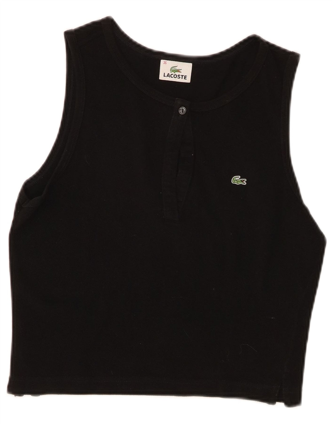Lacoste Γυναικείο γιλέκο Crop Top Size 36 Small Black Βαμβακερό
