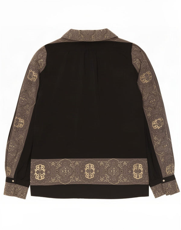 Pancaldi Γυναικείο Πουκάμισο Μπλούζα IT 46 Large Black Paisley