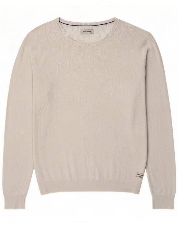 Jack & Jones Mens Crew Neck Jumper πουλόβερ Μεγάλο Λευκό