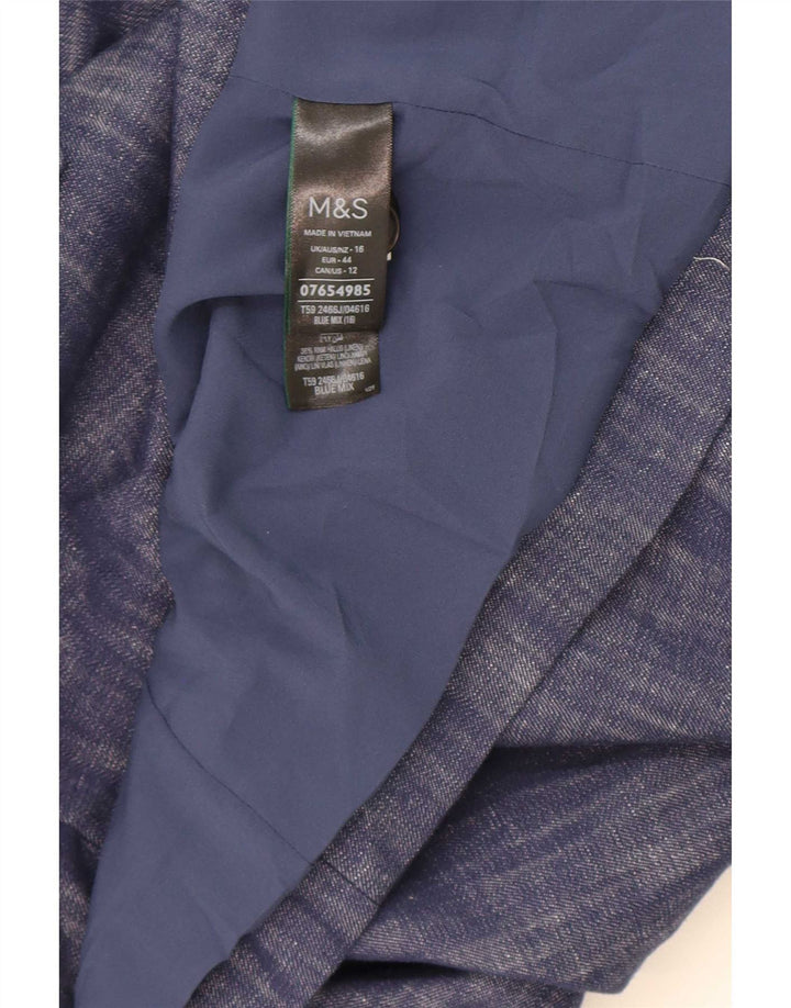 Marks & Spencer Γυναικείο μπλέιζερ με 2 κουμπιά μπουφάν UK 16 μεγάλο navy μπλε βαμβακερό