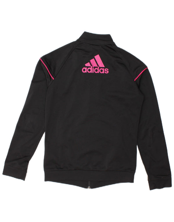 Γυναικεία αθλητική φόρμα γραφικών Adidas Top Jacket UK 8/10 Small Black Polyester