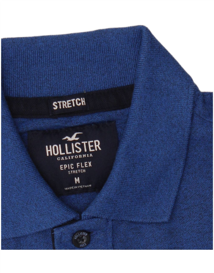 Ανδρικό μπλουζάκι πόλο Hollister Stretch μεσαίο μπλε