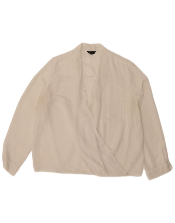Γυναικεία μακρυμάνικη μπλούζα Topshop Top UK 12 Μεσαίου Λευκού Πολυεστέρα