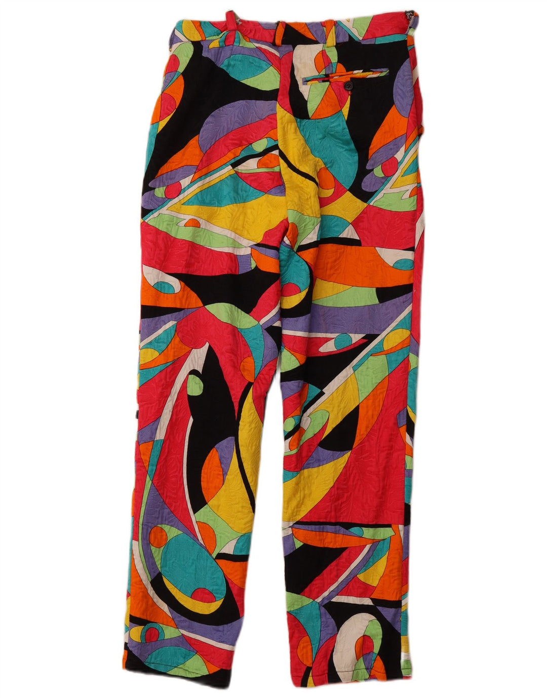 VINTAGE Γυναικείο Ψηλόμεσο Παντελόνι Chino IT 46 Μεγάλο W30 L28 Πολύχρωμο