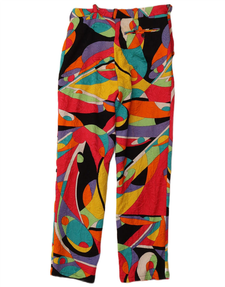 VINTAGE Γυναικείο Ψηλόμεσο Παντελόνι Chino IT 46 Μεγάλο W30 L28 Πολύχρωμο