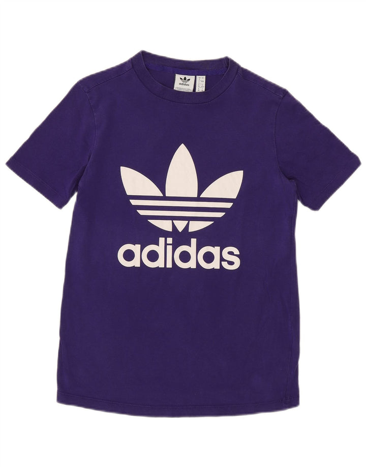 Γυναικείο γραφικό μπλουζάκι ADIDAS Top UK 4 XS Μωβ βαμβακερό