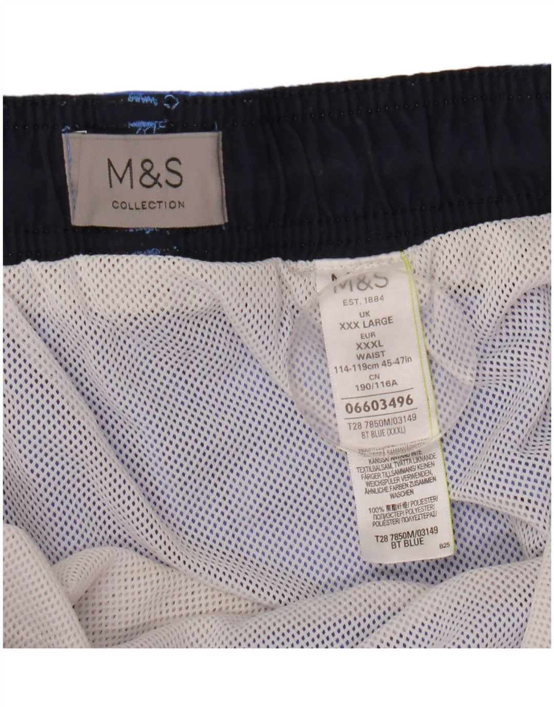 Ανδρικό σορτς κολύμβησης Marks & Spencer 3XL μπλε πολυεστέρα