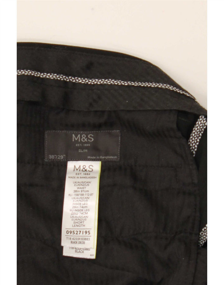 Marks & Spencer Ανδρικό Slim Suit Παντελόνι W38 L29 Μαύρο Πολυεστέρας