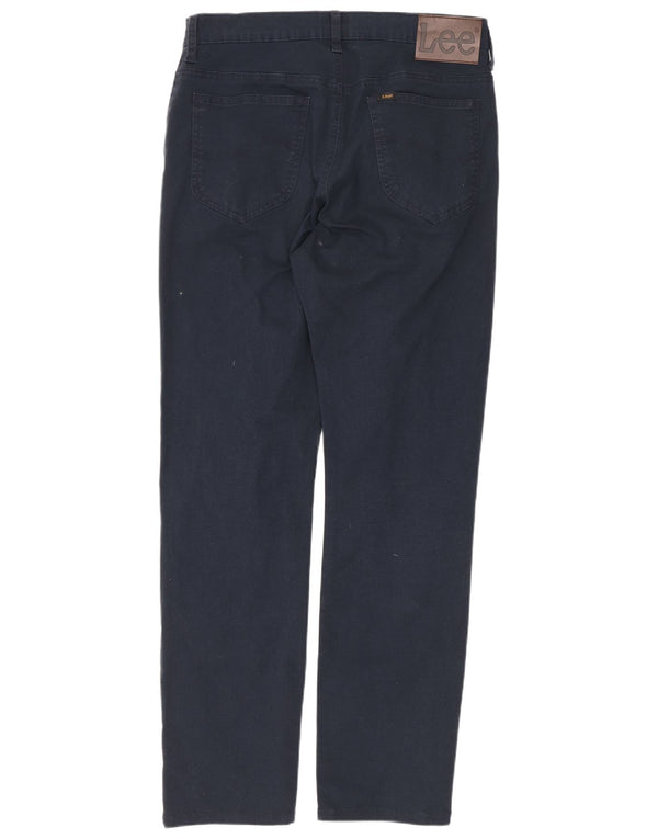 Lee Womens Rider Straight Casual Παντελόνι W30 L30 Navy Blue Cotton