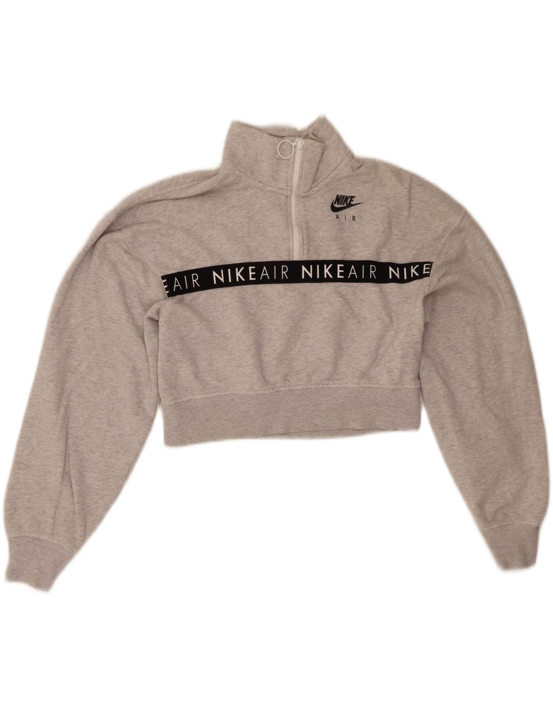 Γυναικείο φούτερ Nike Graphic Crop Jumper UK 6 XS Γκρι βαμβακερό