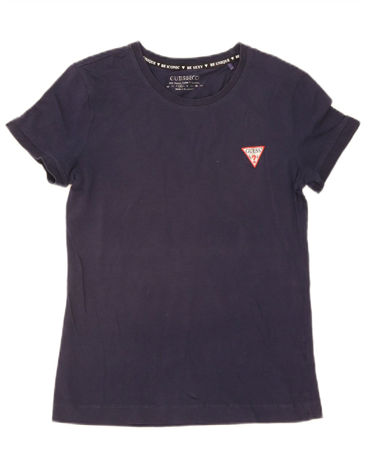 Guess Γυναικείο T-Shirt Top UK 12 Medium Navy Blue