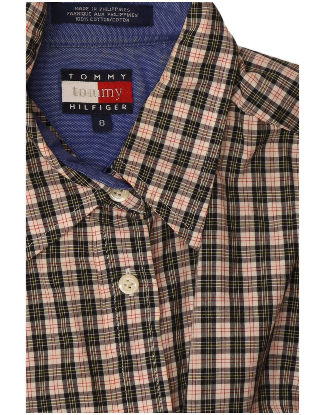 TOMMY HILFIGER Γυναικείο πουκάμισο US 8 Μεσαίο γκρι βαμβακερό καρέ