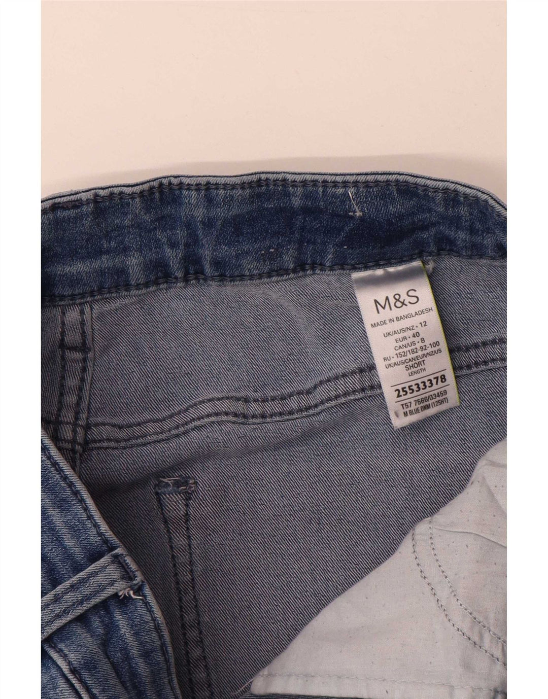 Marks & Spencer Γυναικεία Straight Jeans UK 12 Medium W30 L29 Blue Cotton