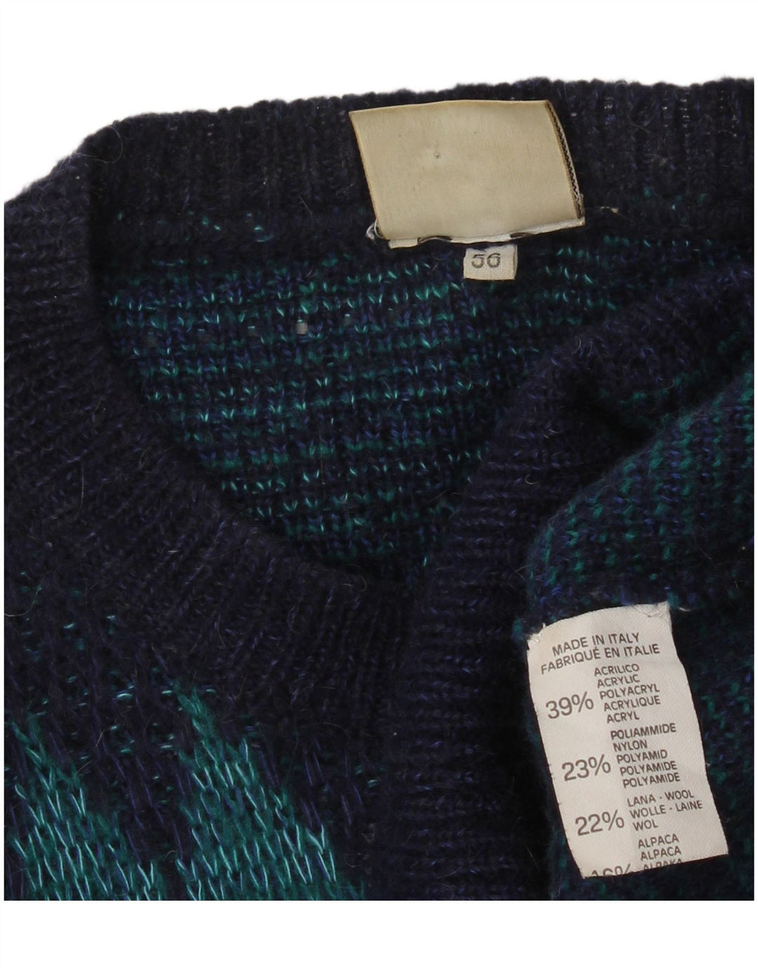 4 CASTELLA Ανδρικό πουλόβερ με λαιμόκαυστο IT 56 XL Navy Blue Geometric