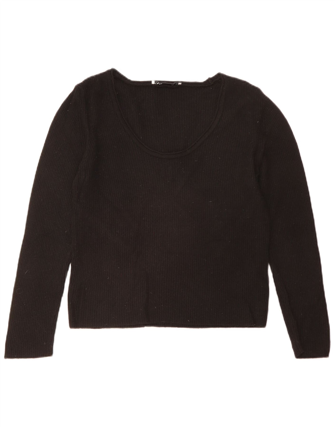 Zara Γυναικείο τοπ Μακρύ μακρυμάνικο UK 18 XL μαύρη βισκόζη