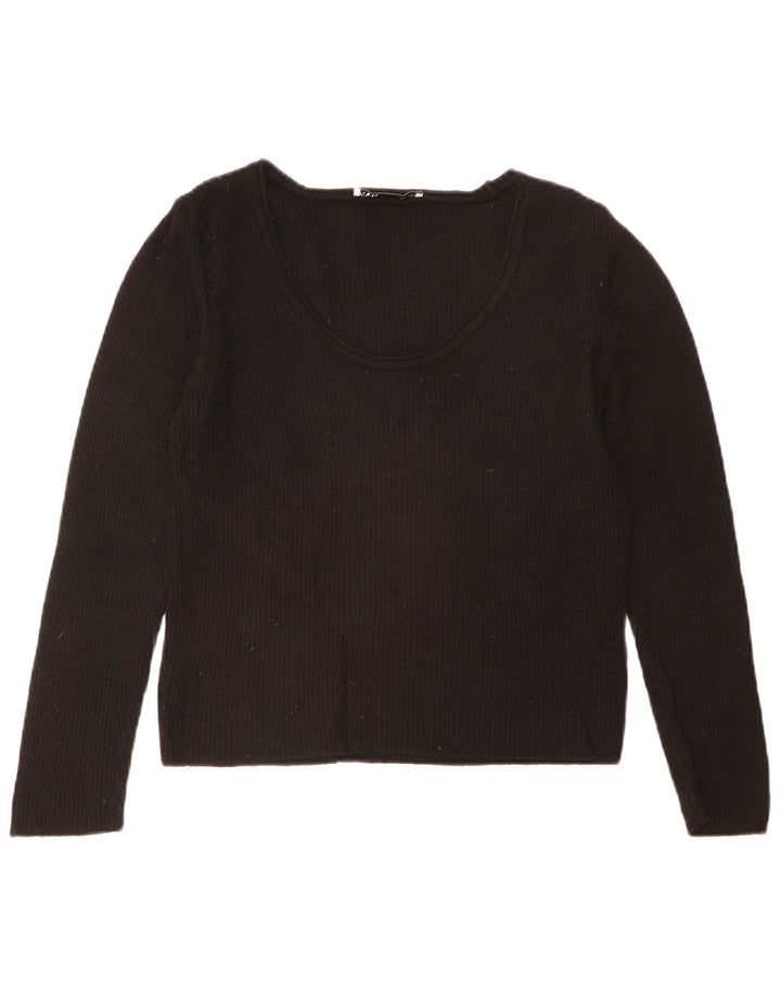 Zara Γυναικείο τοπ Μακρύ μακρυμάνικο UK 18 XL μαύρη βισκόζη