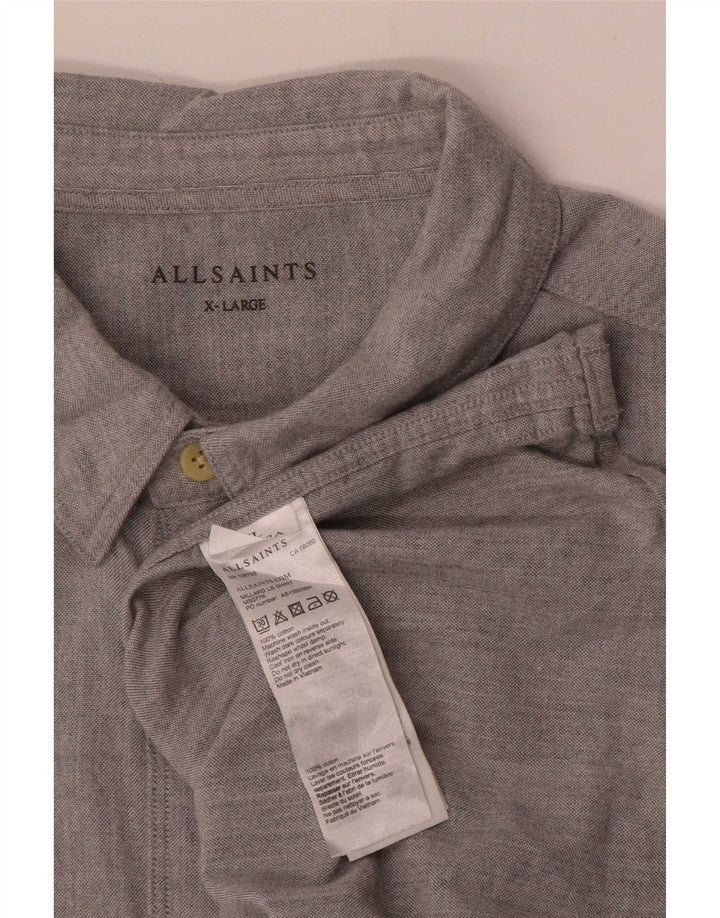 Ανδρικό πουκάμισο All Saints XL Γκρι βαμβακερό