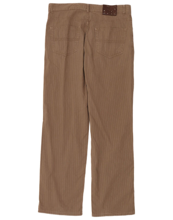 Ανδρικό ίσιο casual παντελόνι Trussardi W34 L32 Καφέ βαμβακερό ρίγες
