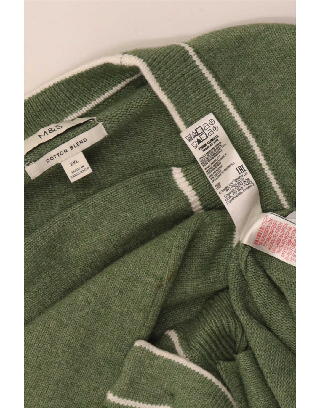 Ανδρικό πουλόβερ ζακέτα Marks & Spencer 2XL πράσινο πολυεστέρα