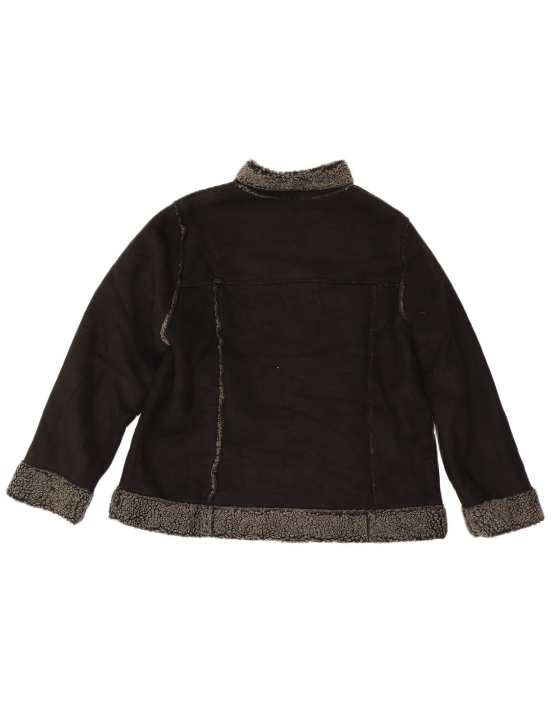 Marks & Spencer Γυναικείο σακάκι Sherpa UK 18 XL Μαύρο Πολυεστέρας