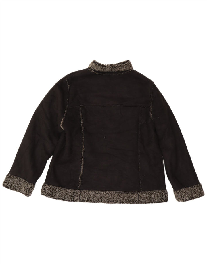 Marks & Spencer Γυναικείο σακάκι Sherpa UK 18 XL Μαύρο Πολυεστέρας