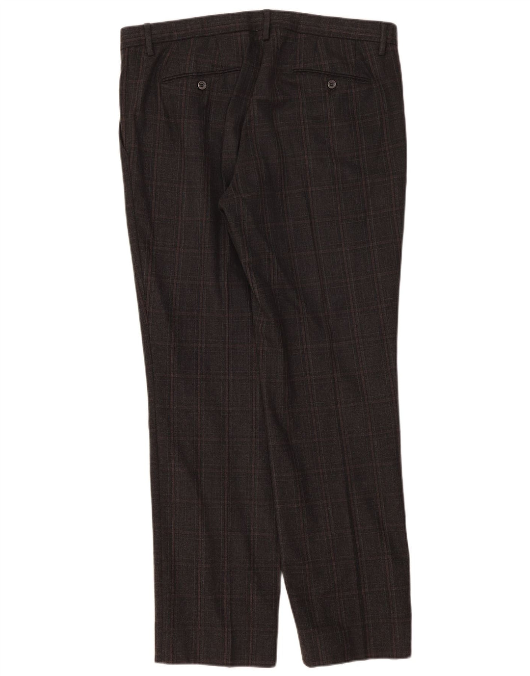 Ανδρικό ίσιο παντελόνι Trussardi W36 L33 Grey Check Wool