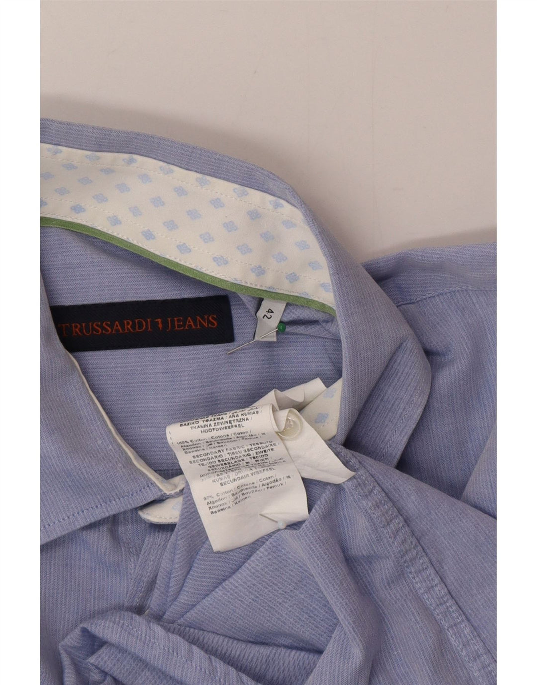 Ανδρικό πουκάμισο Trussardi Μέγεθος 42 Μεγάλο Μπλε Βαμβακερό