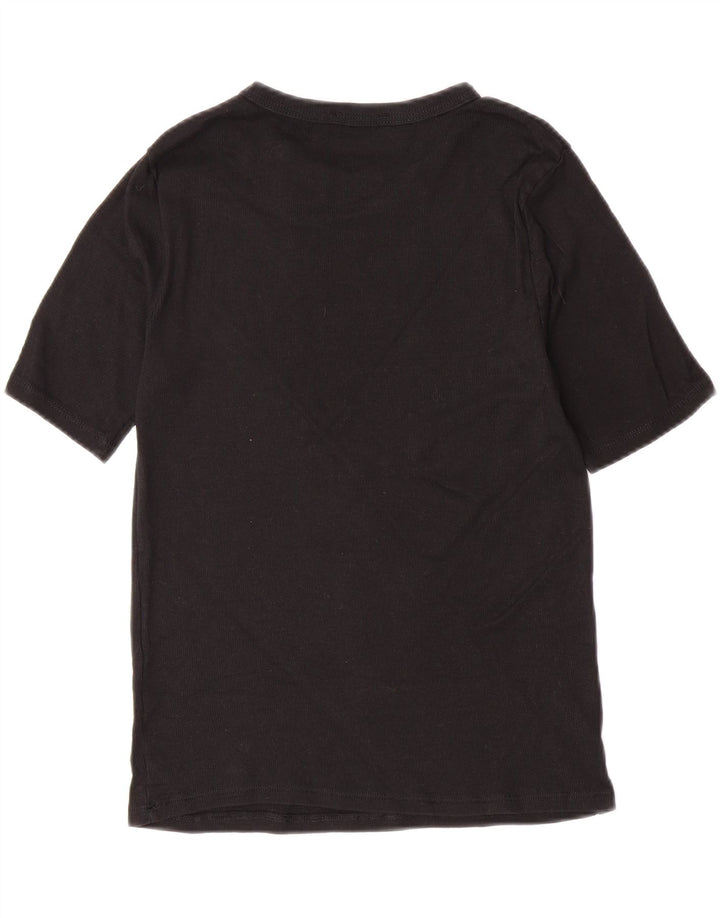 ZARA Womens T-Shirt Top UK 12 Medium Black Vintage Zara and Second-Hand Zara from Messina Hembry 