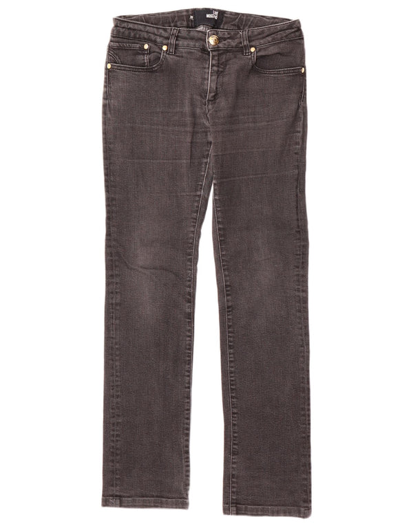 Γυναικείο τζιν ίσιο MOSCHINO W30 L31 μαύρο βαμβακερό