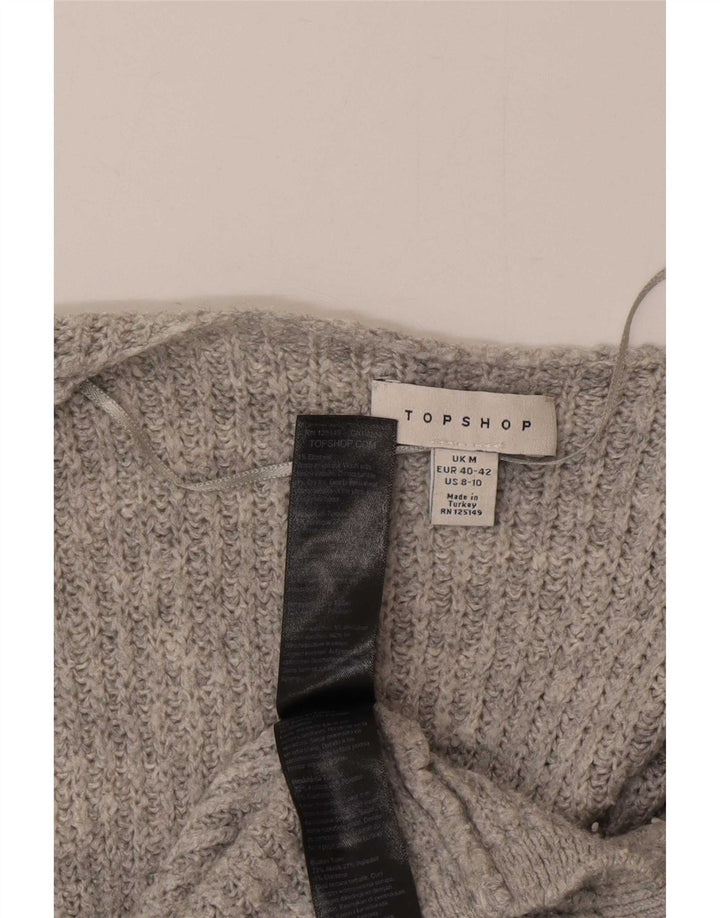 Topshop Γυναικείο Ανοιχτό Πουλόβερ Ζακέτα UK 14 Μεσαίο Γκρι Ακρυλικό