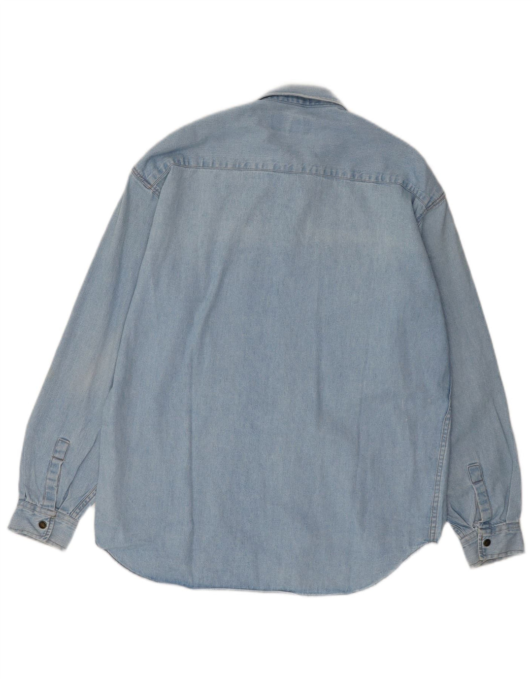 Vintage Ανδρικό τζιν πουκάμισο μεσαίο μπλε βαμβακερό