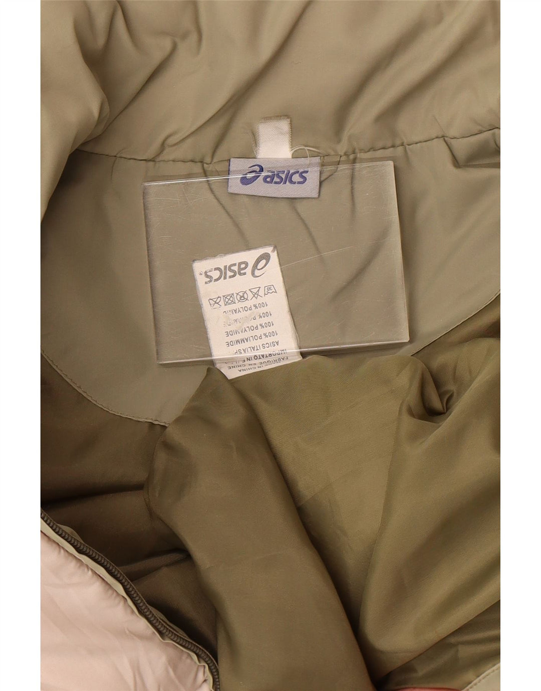 ASICS Γυναικείο padded Gilet UK 14 Medium Khaki Colorblock Πολυεστέρας