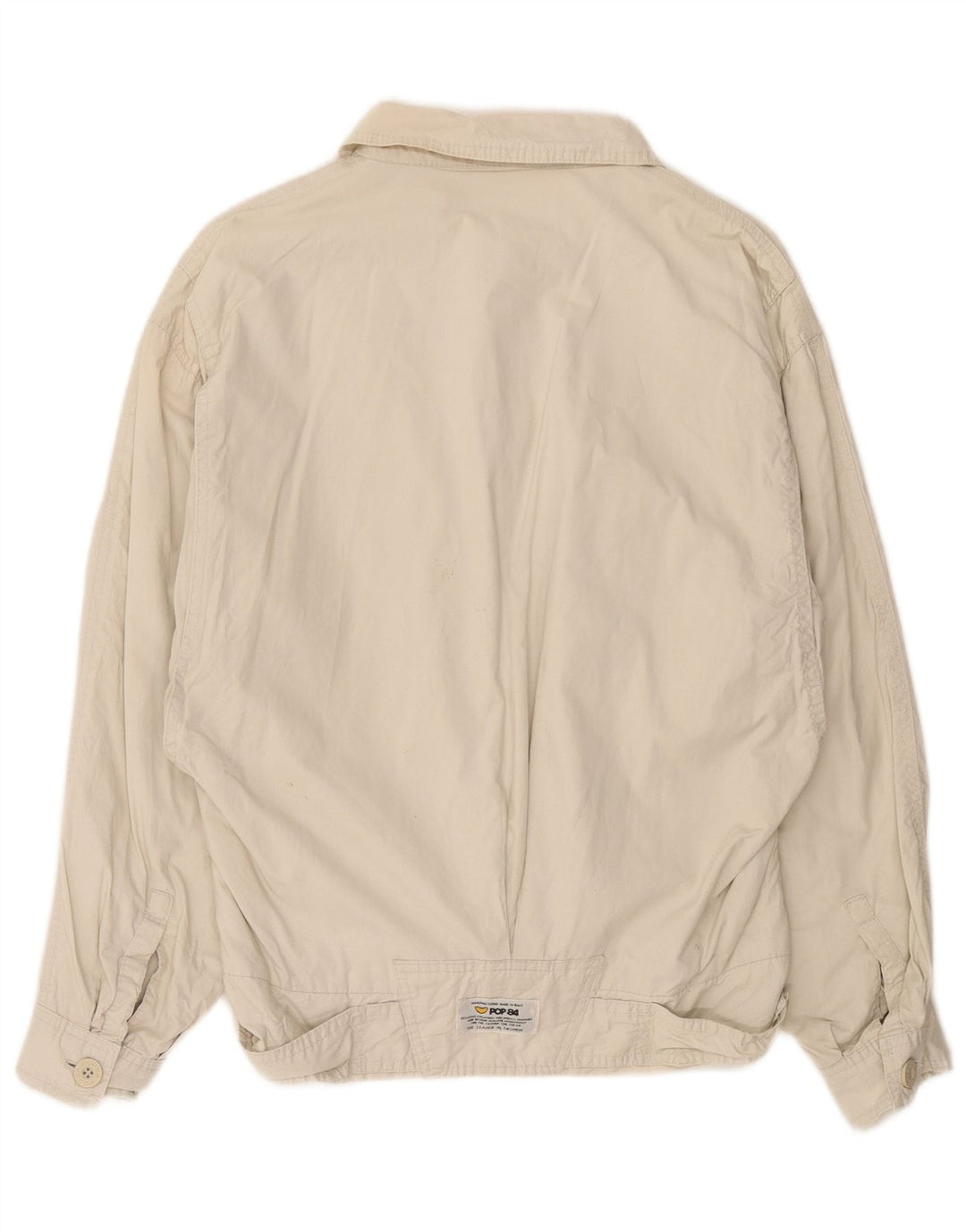 POP 84 Ανδρικό Bomber Jacket UK 38 Medium Off White Βαμβακερό