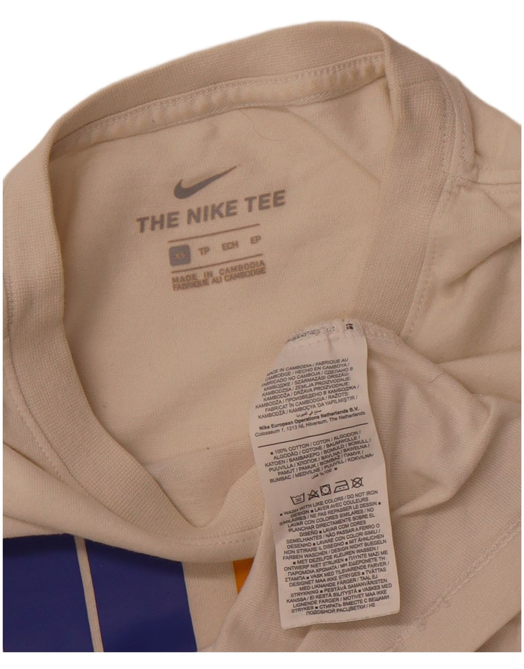 Ανδρικό γραφικό T-Shirt NIKE Top XS Λευκό βαμβακερό