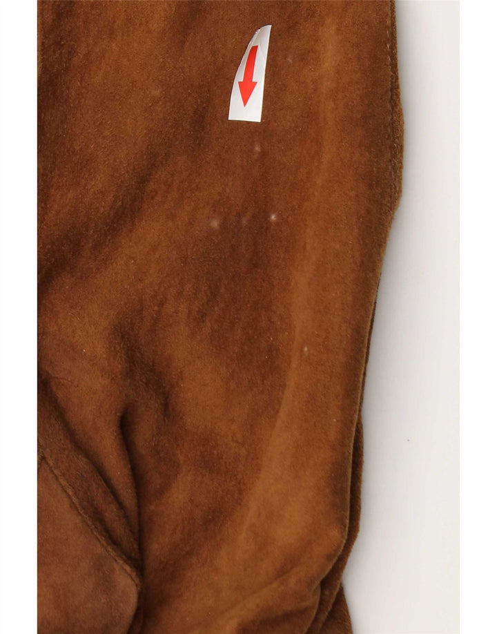 Vintage Ανδρικό Suede Bomber Jacket IT 50 Large Brown