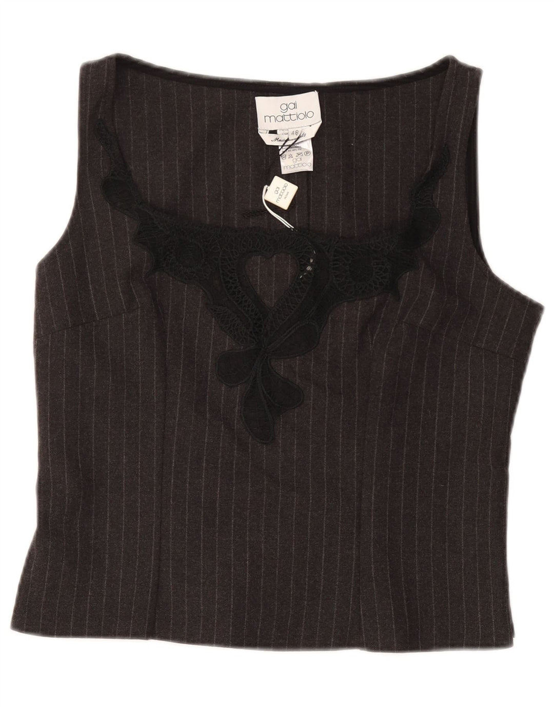 GAI MATTIOLO Γυναικεία αμάνικη μπλούζα τοπ IT 48 XL Γκρι ρίγες