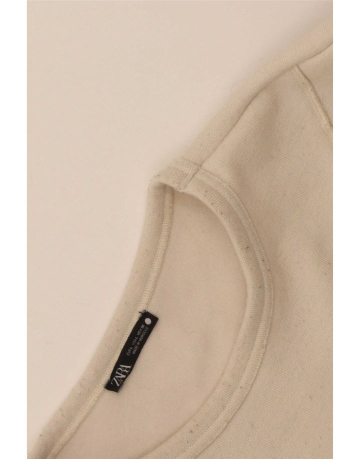 Zara Γυναικεία φούτερ μεγάλου μεγέθους Jumper UK 16 Large Off White