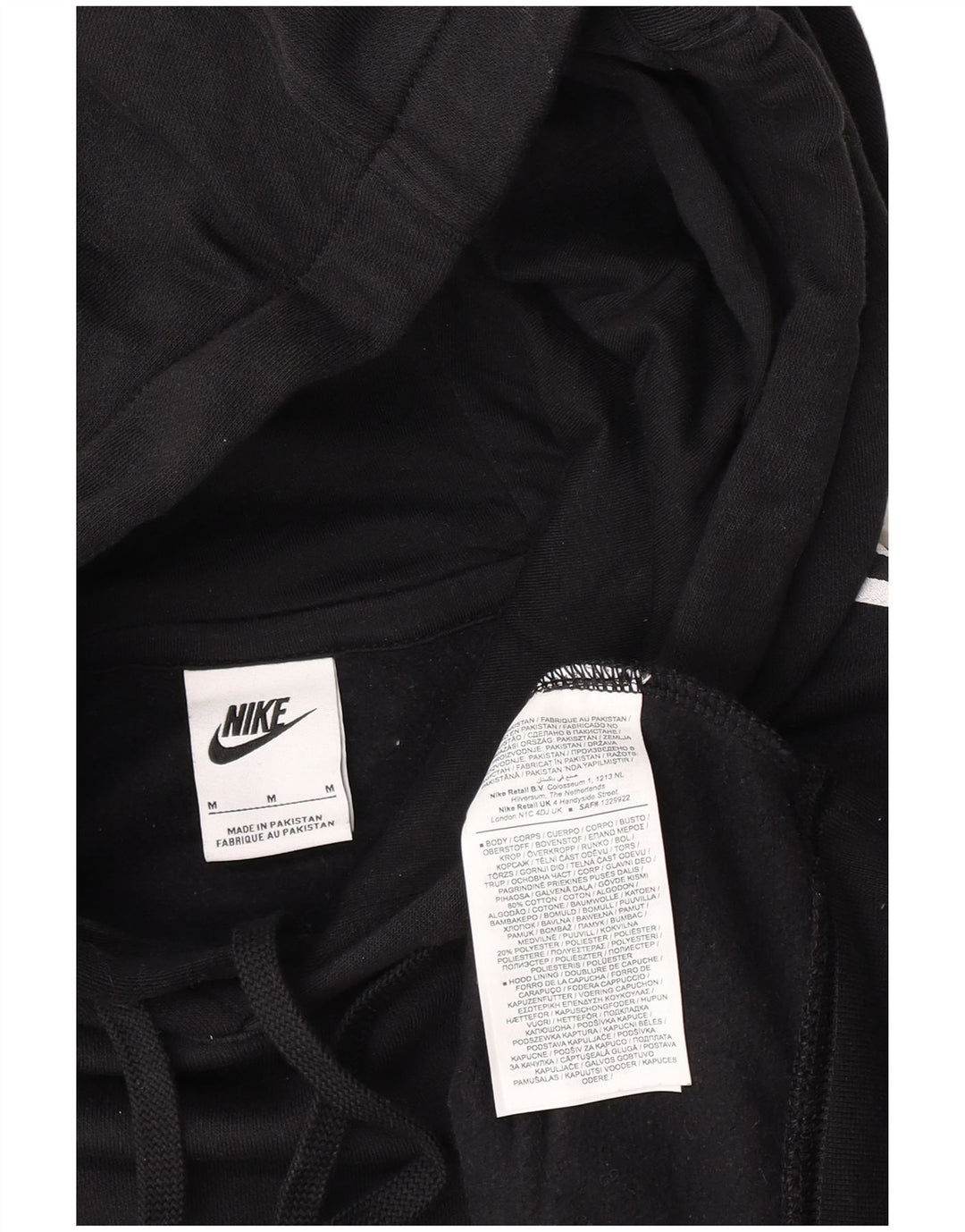 Ανδρικό γραφικό κουκούλα Nike, μεσαίο μαύρο βαμβακερό