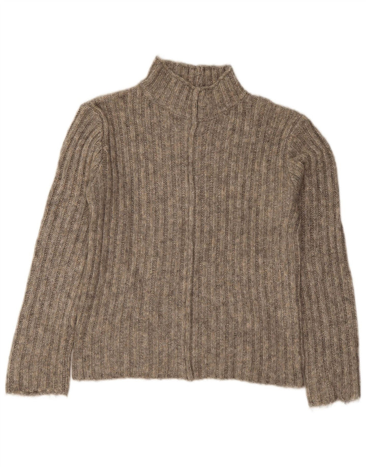Zara γυναικείο πουλόβερ με λαιμόκοψη χελώνας UK 10 Small Grey Acrylic